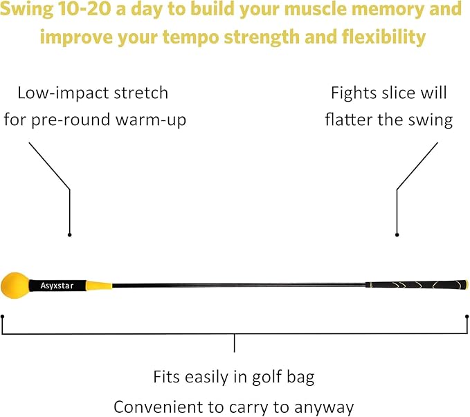 Golf Swing Trainer Aid - Power Flex Golf Swing Training aid for Strength and Tempo Golf Swing Speed Trainer Golf Training aid Golf Warm up Stick