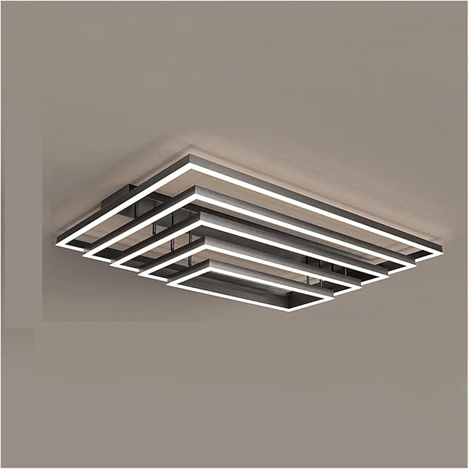 Nordic Home Decoration Salon Bedroom Decor Smart Led Lamp Lights for Room Dimmable Ceiling Light Indoor Lighting Minimalist Design(Neutral Light,Black 5layers)