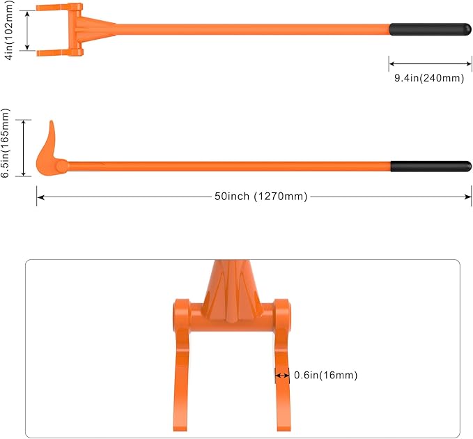 Fully Welded Pallet Buster 50''All-Steel Handle Pallet Breaker Heavy Duty Industrial Deck Board Removal Tool, Non-Slip Grip Pallet Pry Bar for Efficient and Effortless Board Removal