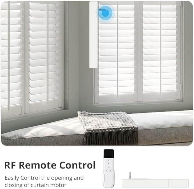 Blindsmart Plantation Shutters Motor, Smart Electric Motor Automatic Opener for Plantation Shutters for Interior Windows, USB Rechargeable Driver for Window Shutters (Zigbee Version, with Solar Panel)