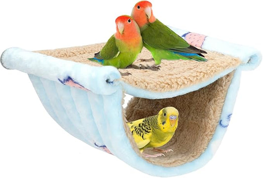 BWOGUE Winter Warm Bird Nest Bed Hanging Hammock Snuggle Hut Parrot House Tent Toy Bird Cage Perch for Parakeet Budgies Cockatiels Lovebird Cockatoo Finch Hamster Chinchilla Guinea Pig