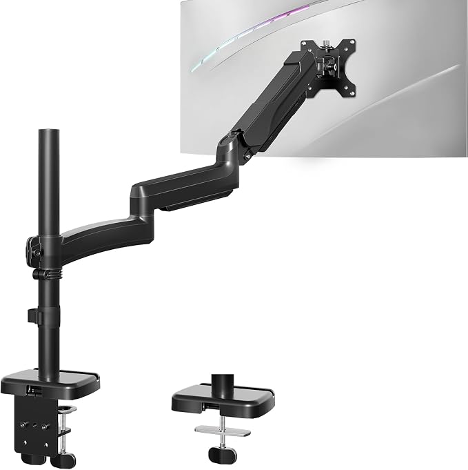 MOUNT PRO Single Long Monitor Arm, 13 to 32 inch Computer Monitor Desk Mount, Extra Long Adjustable Screen Stand, Tall Display Mount with Tilt, Swivel, Rotation, Hold up to 19.8lbs, VESA 75/100mm