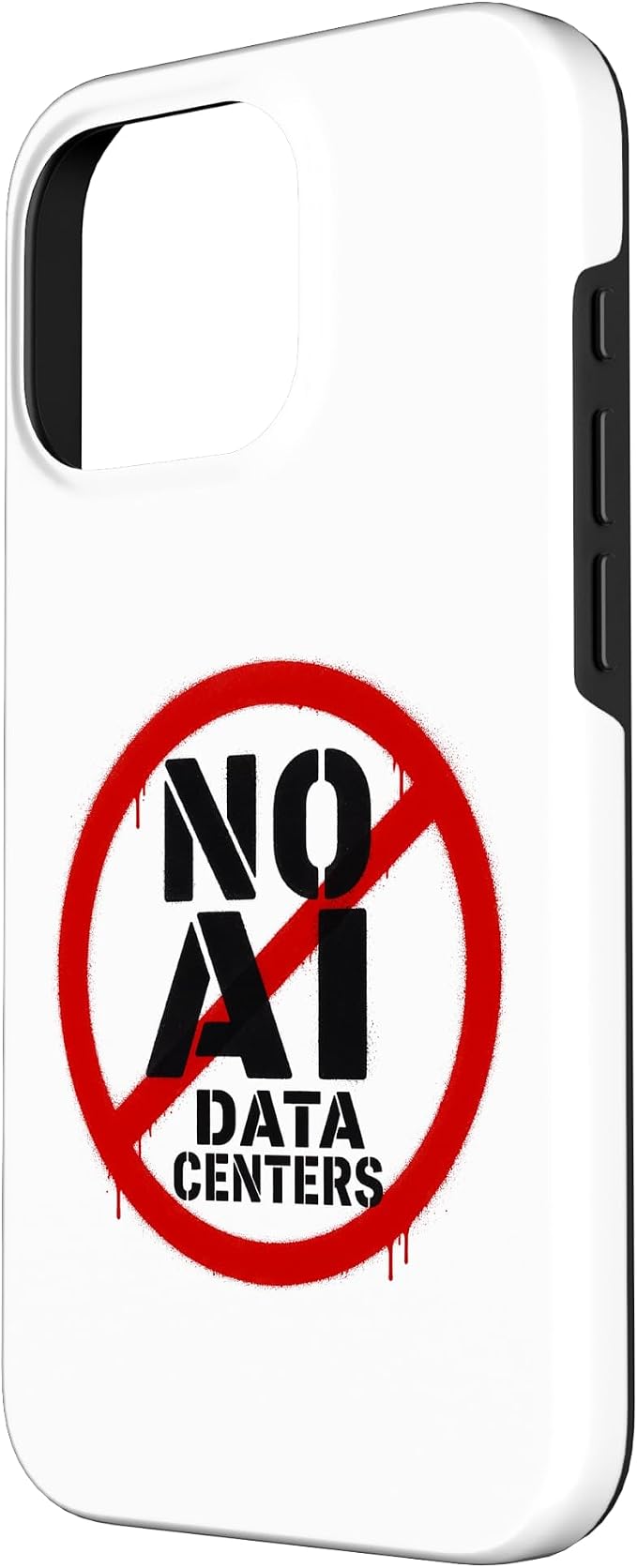No AI Data Centers ��� Simple Minimal Spray Paint Style Text Case for iPhone 16 Pro