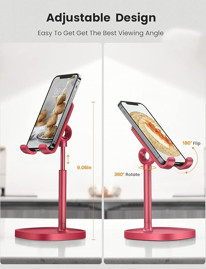 LISEN Cell Phone Stand Phone Holder for Desk, Gaming for Nintendo Switch | Office Desk Accessories for Women, iPhone Stand, Gadgets for Men Gifts, Office Decor, OtterBox Case, Switch, iPad, 4-10 in