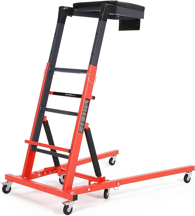 Top Automotive Creeper,Engine Topside Creeper with Adjustable Height 49.21 in to 68.89 in, 400 LBS Capacity High Topside Creeper,6 Swivel Caster Wheels, Heavy Duty Foldable Garage Creepers for Auto