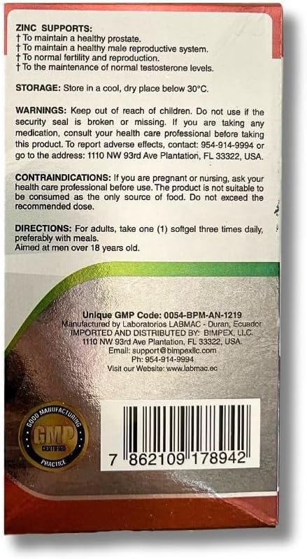 ProstaEros- Prostate Support Supplement - 7 Natural Ingredients- Black Maca, Saw Palmetto, Mashua, Cat's Claw, Gingseg, Black Nettle and Zinc. Capsules 60 Count (Pack of 1)