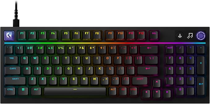 Logitech G316 X 98 Mechanical Gaming Keyboard (Linear) - Black | Hot-Swappable Linear Mechanical Switches, Gasket Design, PBT Keycaps, <8Khz, LIGHTSYNC RGB, Dot-Matxix LED Display, USB-C