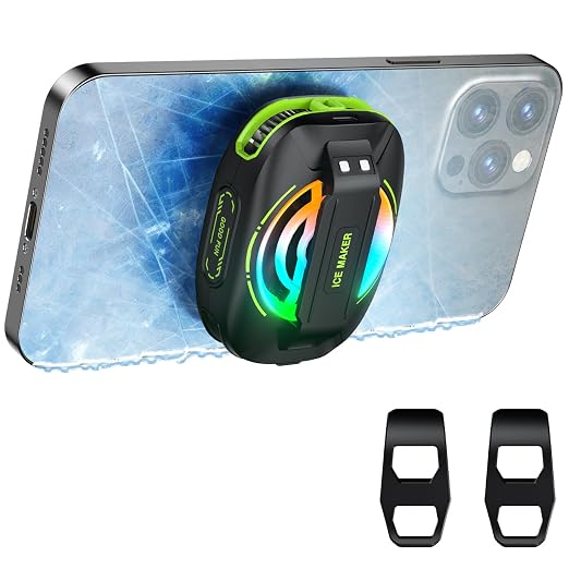 Cell Phone Cooler for Gaming, Magnetic Portable Rechargeable Battery Mobile Phones Radiator with RGB Lights for iPhone Series, iPad Pro, Tablet, TikTok Live