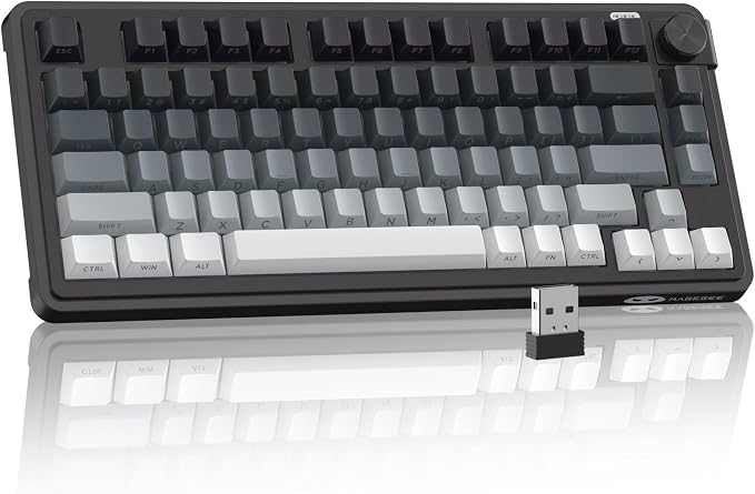 MageGee Wireless Gaming Keyboard 81 Keys RGB Backlit Tri-Mode Bluetooth 2.4G USB-C Rechargeable Mechanical Feel Keyboard 4000mAh Battery Knob Control 26-Key Anti-Ghosting for PC Mac Windows – GK950