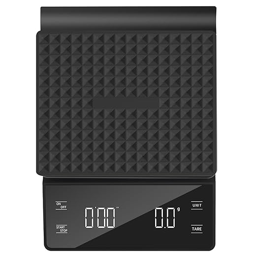 NKOVE Digital Coffee Scale with Timer 3kg/0.1g High Precision Espresso Scale Tare Function for Pour Over Maker Brew