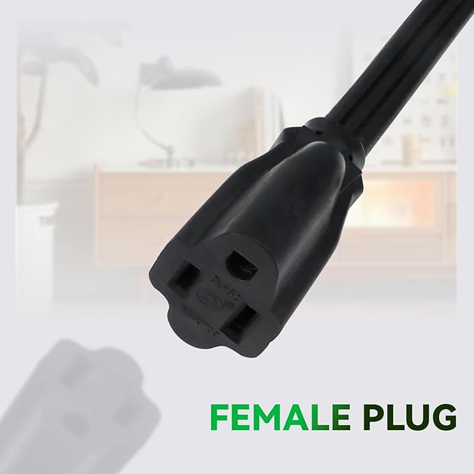 EP 12 Ft Heavy Duty Appliance Extension Cord - 14 Gauge 3 Prong Grounded Cable Wire, Ideal for Air Conditioners, Refrigerators, Microwaves, Washing Machines & More - Indoor Use, Black
