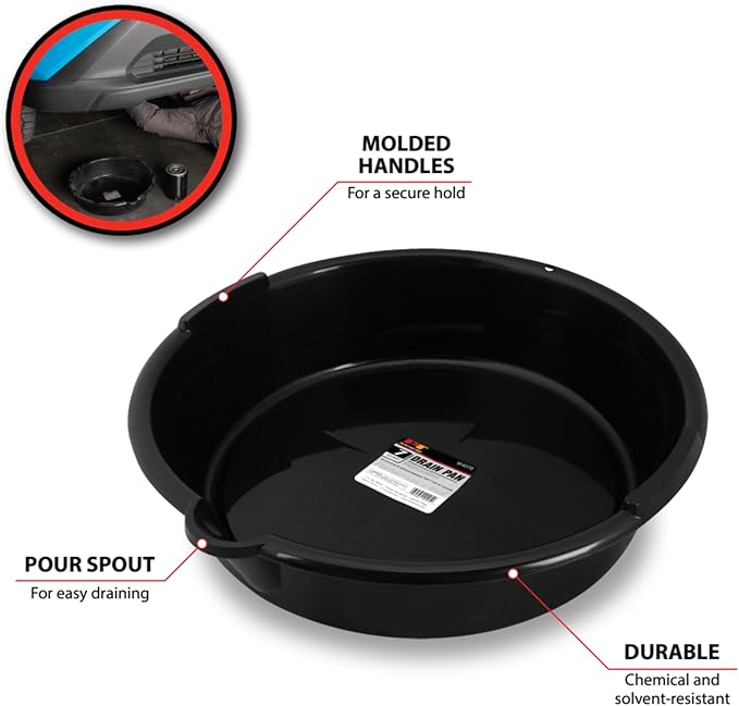Performance Tool W4070 Drain Pan, 7 Quart Capacity