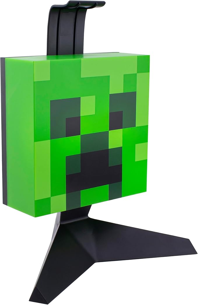Minecraft Creeper Headphone Stand - Officially Licensed Merchandise, Lights Up with 2 Lighting Modes, Gamer Headset Stand Powered by USB, Gaming Room Decor, 23.7cm (9.3") | Paladone