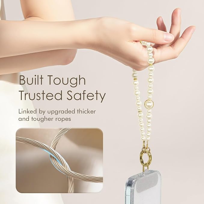 SURPHY Phone Charm, Handmade Beaded Phone Wrist Strap with Tether Tab | Phone Charm Strap, Phone Chain with Premium Metal Buckle, Wrist Strap Fits Cellphone Cases, Wallets, Bags, Keys