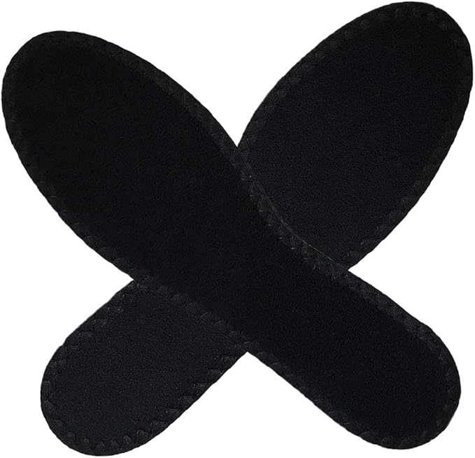 Happystep Cotton Terry Cloth Insoles, Barefoot Shoe Inserts, Sweat Absorption, Odor Control, Moisture-Wicking, Washable and Reusable, Zero Drop Shoe Insoles, 2 Pairs of Black (Women Size 11)