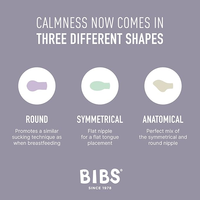 BIBS Try-It Collection | 4-Pack Soothers | BPA-Free Round, Anatomical & Symmetrical Nipple | Natural Rubber Latex/Silicone | Made in Denmark | 0-6 Months | Blush