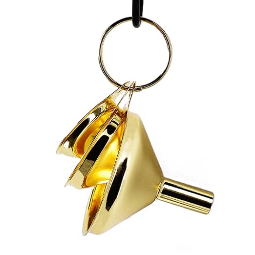 Stainless Steel Funnel, 3 Pack Gold Metal Kitchen Funnel Set, Food Grade Kitchen Gadgets Accessories, Mini Funnels for Filling Bottles, Liquid Transfer, Cooking, Car Oil, Lab Use