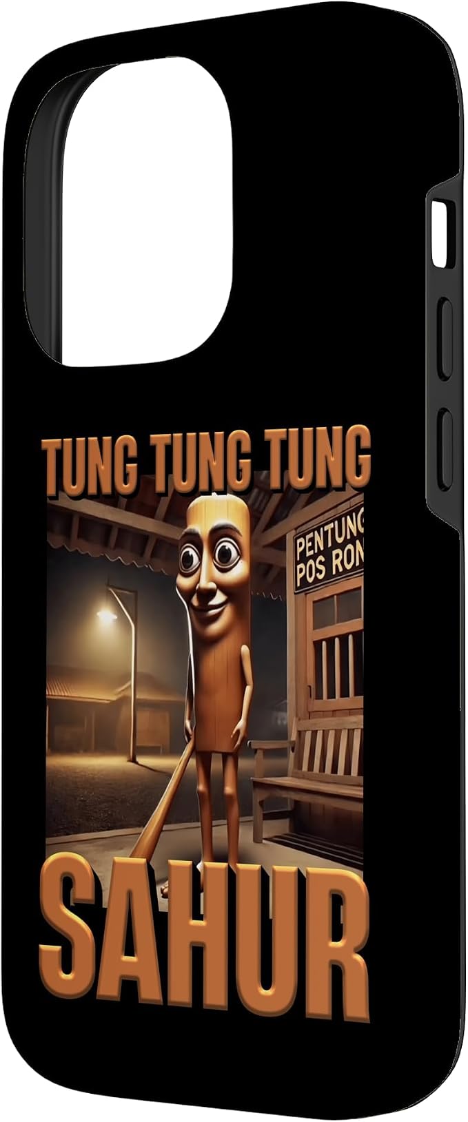 Internet Hilarious Meme AI Character Tung Tung Tung Sahur Case for iPhone 14 Pro