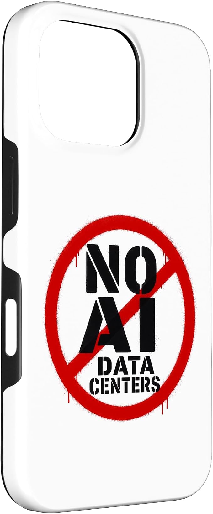 No AI Data Centers ��� Simple Minimal Spray Paint Style Text Case for iPhone 16 Pro