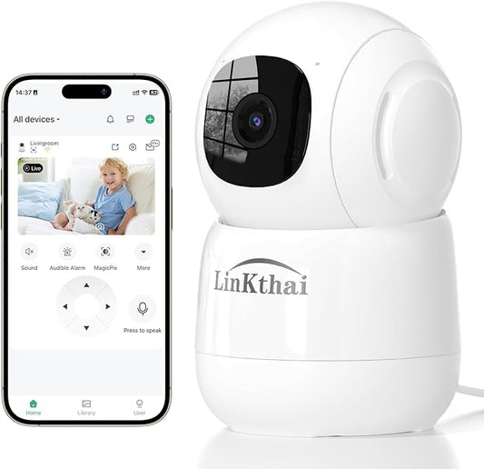 Camera for Home Security, 4MP Pet Camera with Speaker for Dog/Cat, WiFi Camera Indoor Wireless Home Security with Phone App, Auto Tracking/Super Night Vision/2 Way Talk, Cloud/SD Card Storage