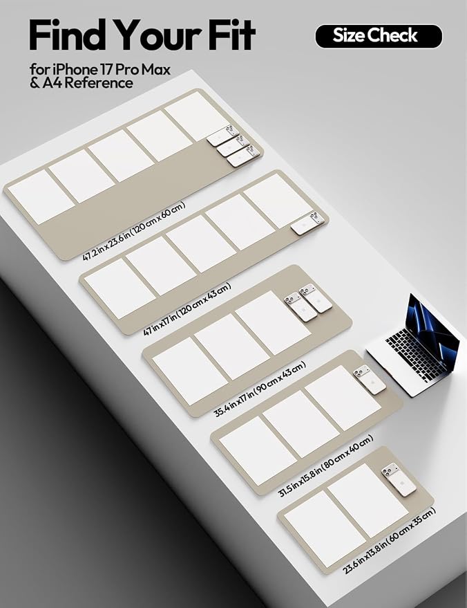 YSAGi Desk Protector&Blotter, Non-Slip Waterproof Leather Mouse Pad | Shields Scratches, Stains, Spills, Heat & Scuffs; Suede Non-Slip; Easy-Clean; Comfy Writing/Typing, 31.5" x 15.8",Olive Beige