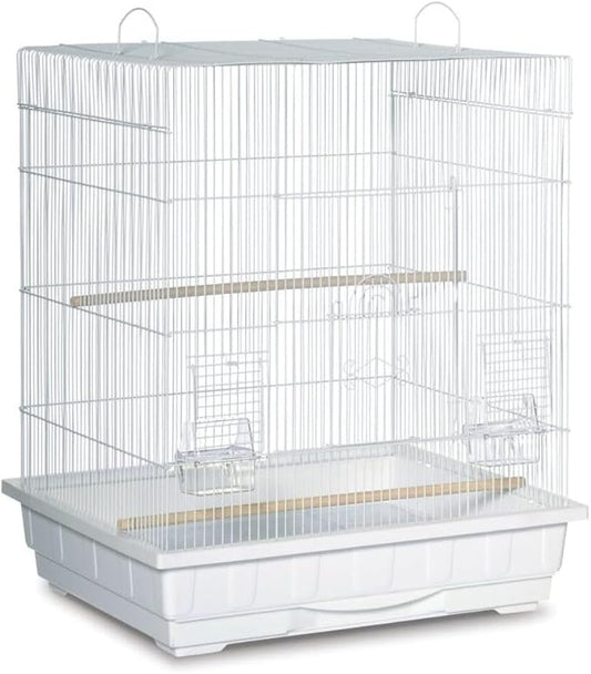 Artisanal Attic Square Roof Bird Cage with Unique Square Roof Design, Durable Construction, Spacious Interior Black
