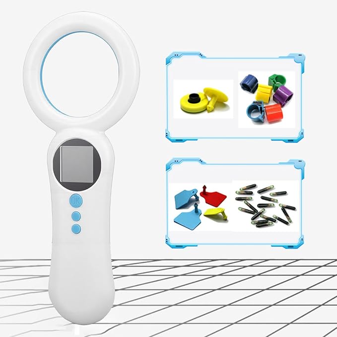 GOWENIC Pet Microchip Scanner, EMID FDX B Animal Reader ISO 11784 11785 Handheld Portable Microchip Reader with 1.44in TFT Screen and USB Upload for Dog Cat Pet ID Chip Detection