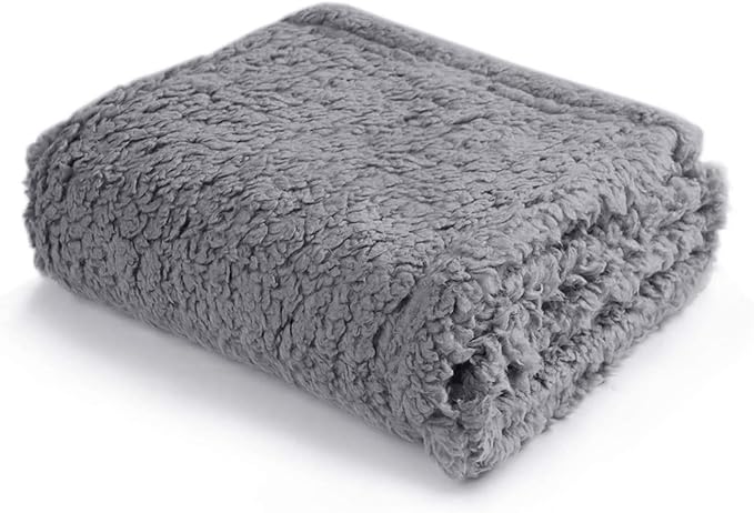 Pet Blankets for Couch Sofa Bed Dog Blankets Reversible Cat Blanket Soft Furniture Protector Cover for Small Medium Large Dogs Cats, Grey, 30 x 20 inches