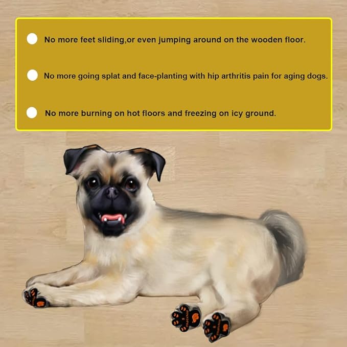 Dog Paw Pads Anti-Slip Grips,Dog Paw Protectors for Senior Dogs on Hot Pavement,Provides Traction to Keep Them from Slipping on Smooth Floors 20 sets-80 Pads Multicolor L