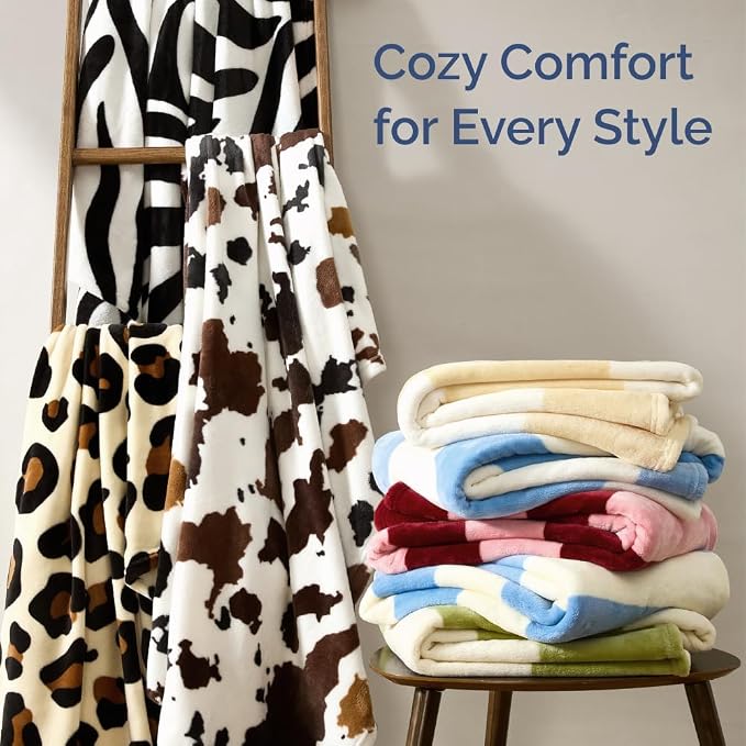 Ultra Soft Fleece Blanket - Flannel Fleece Luxury Blanket - Lightweight for Couch Bed Chair - Thick, Warm and Breathable - All Season Cozy Fuzzy, Anti-Static Microplush Bedding, Queen, Design 323