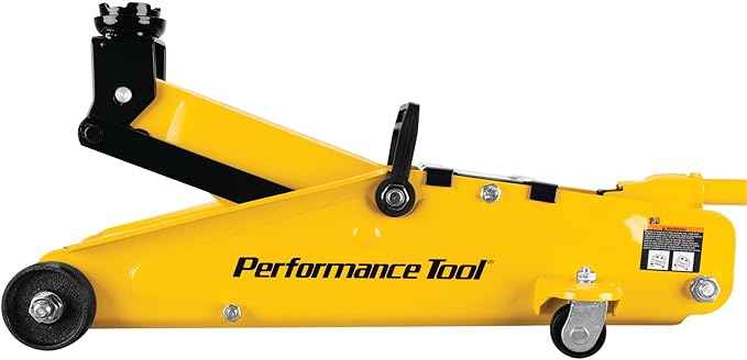Performance Tool W1640 2-1/2 Ton Garage Jack, (5,000 lbs.) 5-15.5-Inch Lift, Swivel Casters, For Cars/Trucks