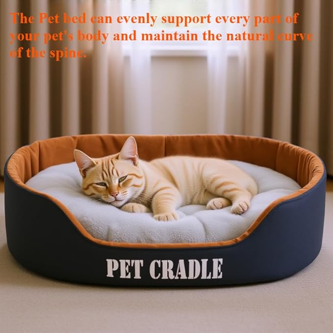 Dog Bed Orthopedic Dog Couch Bed, Waterproof Pet Bed with Removable Washable Mat & Non-Slip Bottom(Blue,27.56''X19.69')