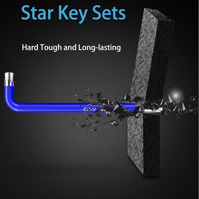 9PCS Star Key Set Torx Wrench Set 9 Standard Torx Star Wrenches for Bicycle Repair Furniture and Electrical Home DIY