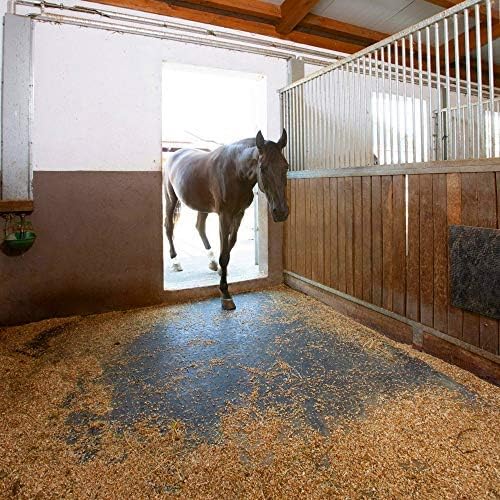 American Floor Mats Horse Mats - Heavy Duty Stall Tiles - Slip Resistant, Black, 12" x 12", 36 Tiles Total, 0.75" Thick