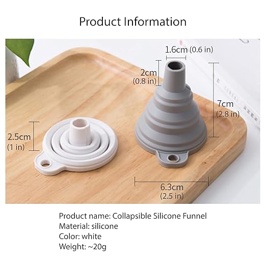 Misitifi Collapsible Funnel, Set of 2, Flexible Silicone Foldable Kitchen Funnel for Liquid/Powder Transfer Hopper Food Grade Silicone Funnel