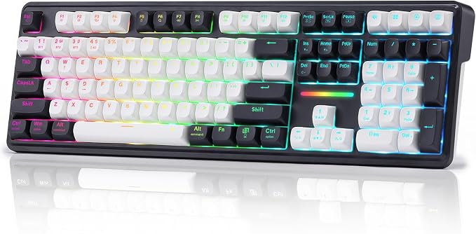 Redragon K745 PRO Wireless 108-Key Gasket RGB Gaming Keyboard, 4 Hotkeys | Extra Shortcut Keys, 0-Delay Tri-Mode, Cushioned Noise Dampening for Creamy Thocky Sound, Unfaded PBT Keycaps, PRO Software