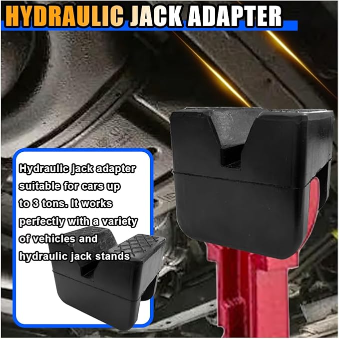 Jack Pad Adapter, Rubber Floor Jack Stand Pads, Universal Heavy Duty Slotted Frame Rail Pinch Weld Protector (2Pcs)
