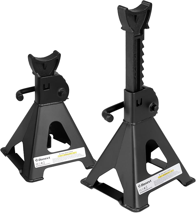 Donext Jack Stands 3 Ton (6,500 lb) Capacity Steel, 1 Pair Black Lifting Stand Adjustable Jack Stands