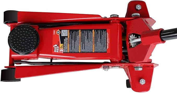 Big RED T830025-1 Floor Jack Heavy Duty Hydraulic Steel Service Jack with Single Piston Quick Lift Pump and Detachable Handle, 6,000 LBS Capacity, Black
