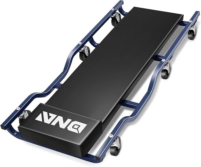 DNA Motoring 40inch Low Profile Plastic Rolling Garage Shop Creeper, Heavy Duty Creeper for Garage, Warehouse, Car Repair Shop, TOOLS-00638-BK-BL