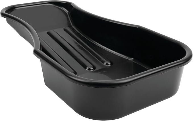 Performance Tool W4073 Heavy Duty 2.8 Quart Oil Drain Pan with Splash Guard and Tapered Spout for Lawn Equipment and Motorcycles
