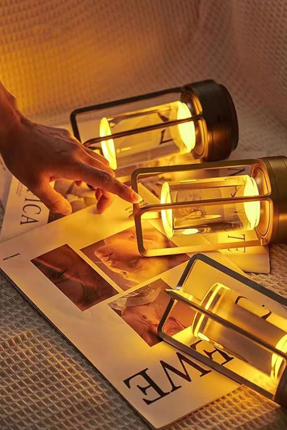 Portable Metal Table Lamp for Indoor/Outdoor ,Rechargeable Cordless LED Lamp, 3-Colour Infinitely Dimming Battery Powered Small Desk Lamp, Restaurant/Bedroom/Bar/Coffee Shop/Camping Light (Silver)