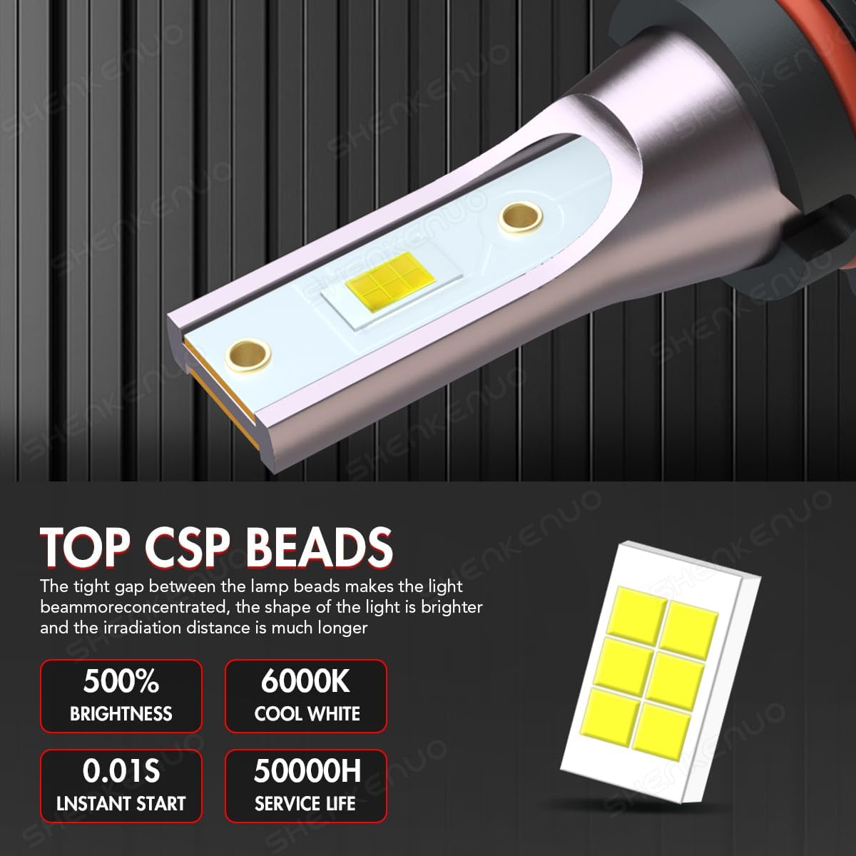 Headlight Bulbs Fit For 2004-2012GMC Canyon 9005 High Beam 9006 Low Beam 9145 Fog Light Bulbs,6500K White Car Light,500% Brightnes Bulb,Plug and Play, IP68, Pack of 6