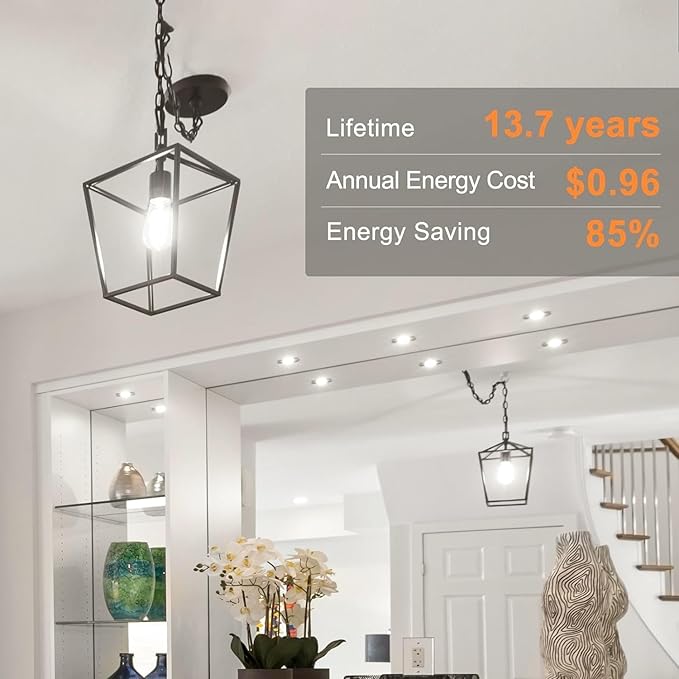 TJOY 6 Pack E26 Base Vintage LED Edison Light Bulbs, 60W Equivalent Dimmable, 4000K Natural White, 8W ST58 LED Filament Bulbs, 800Lumens, CRI80+, Antique Glass Style for Home, Bedroom, Farmhouse