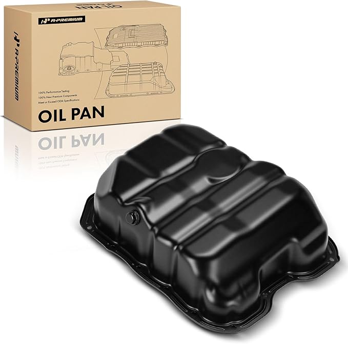 A-Premium Lower Engine Oil Pan Sump with Drain Plug Compatible with Hyundai Sonata, Santa Fe, Tucson & Kia Optima, Sportage, Sorento, Rondo, Magentis, Forte, Forte5, Replaces 2151025053, 215102G500