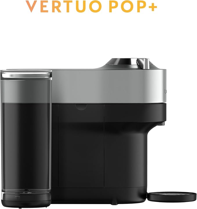 Nespresso Vertuo Pop+ Deluxe Coffee and Espresso Maker by Breville with Milk Frother, Titan