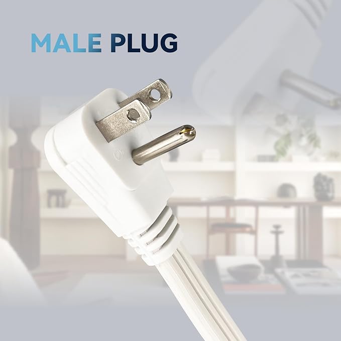 EP 6 Ft Heavy Duty Appliance Extension Cord - 14 Gauge 3 Prong SPT-3 Cable Wire, Ideal for Air Conditioners, Refrigerators, and Major Appliances - Indoor Use, White
