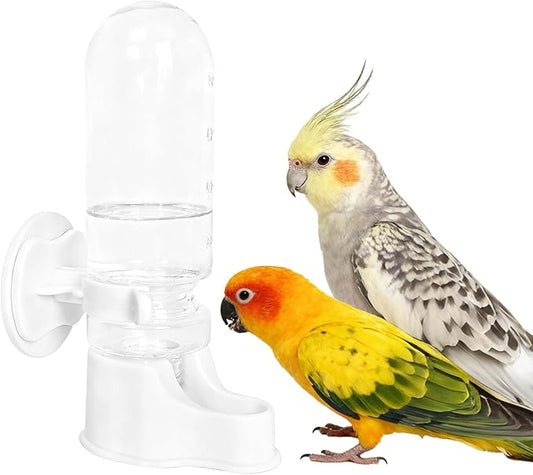 Bird Water Dispenser for Cage, 3.7 FL OZ, Automatic Bird Water Feeder ABS Suspended Parrot Cage Food Bowl Drinker, for Parakeet, Cockatiel, Budgie, Conure, Lovebirds