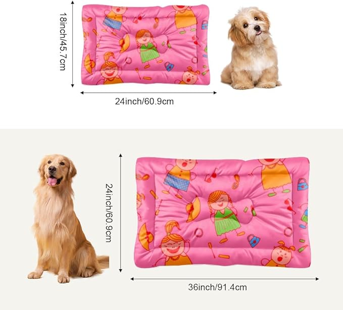 Ultra Soft Dog Crate Mat with Anti-Slip Bottom, Cute Girls Pet Supplies Kennel Pad Dog Beds& Furniture Cozy Crate Mats Cages for Indoor& Outdoor Sofa Cars, Machine Washable 36 X 24 Inch