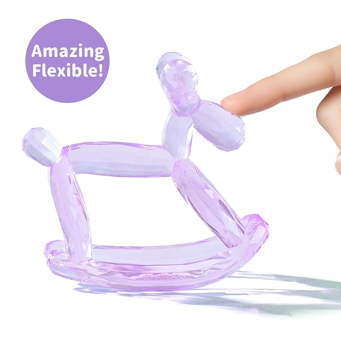 Crystal Jelly Baby Teether – Jellydog Teething Relief Toy for Infants 3-6 Months, Silicone Handheld Teething Toy, BPA-Free, Odorless, Prevents Choking, Safe for Babies (Amethyt)